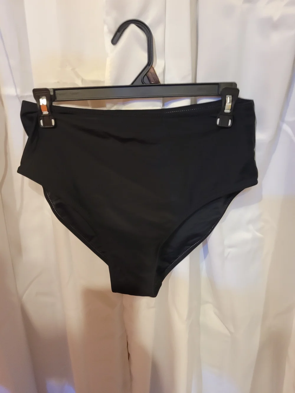Amazon Peach Tankini Top with Black Swim Briefs
